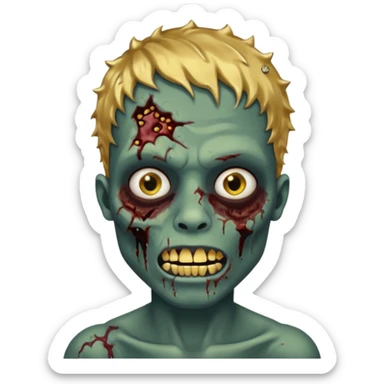 Quero um zumbi com a pele negra,com machucados no rosto (poucos) com dentes de ouro,com cabelos curtos ondulado, igual de iPhone  sticker