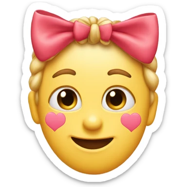 A heart face emoji with bows sticker