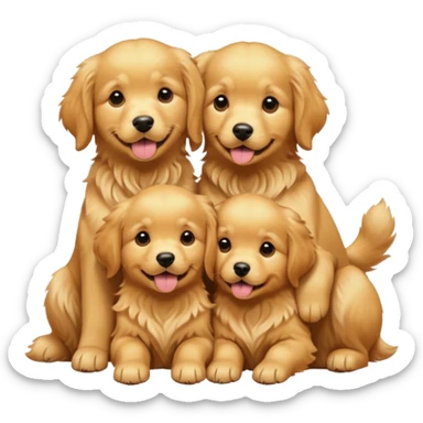 2 dogs 3 puppies sticker