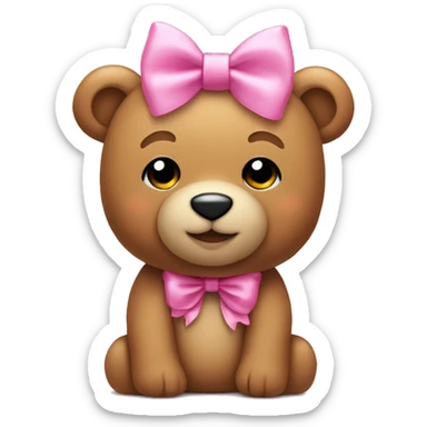 TeddyBear with a pink bow on head  sticker