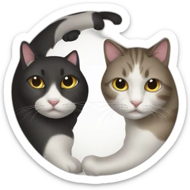 Two cats yin yang sticker