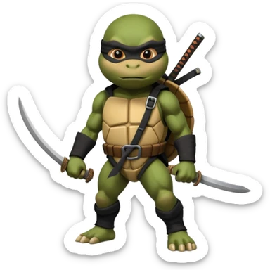 Teenage Mutant Ninja Turtles dressed in black ninja attire sticker
