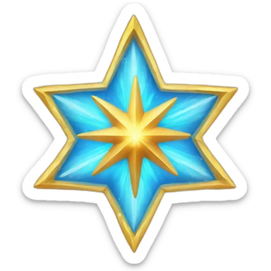 eight pointed golden fantasy star sticker