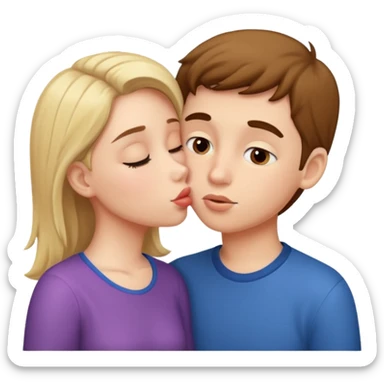 A girl kissing boy sticker