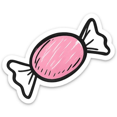 hand drawn outlined icon of a pink object, no fill, thick lines sticker