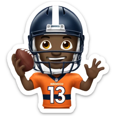 NFL football player, Denver broncos, touchdown   sticker