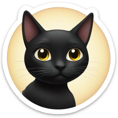 Black cat with starry eyes sticker