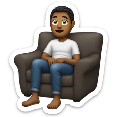 Sitting in bean bag chair sticker