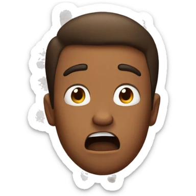 Brown guy making a shocked face with hands up  sticker