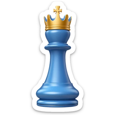 white plastic chess pieces, king sticker