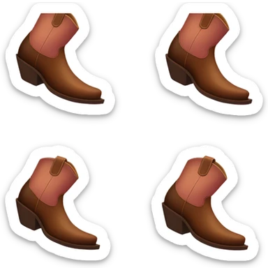 Light pink and brown cowboy boots sticker
