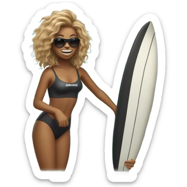 surfer gir sticker