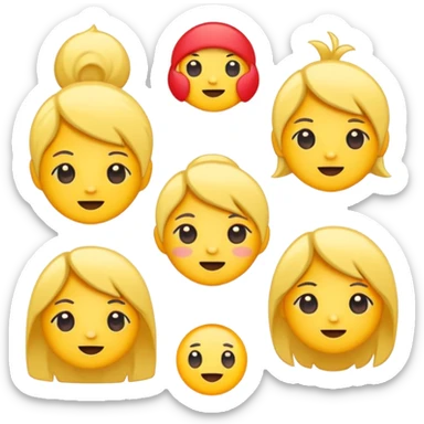 Cute cartoon sticker, simple flat design, bold outline, bright colors, chibi style, expressive face, minimal background, vector style, high contrast, emoji-like, transparent background, sticker pack style sticker