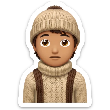 man in wither outfit and knited hat full scale standing sticker