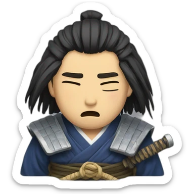 Japanese samurai crying sticker