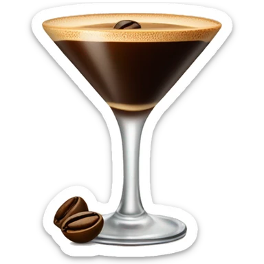 Espresso Martini with three coffee beans on top sticker