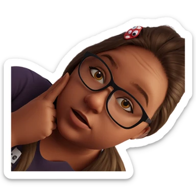 girl with glasses portrait sticker