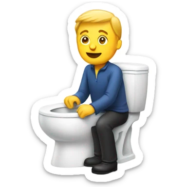 Toilet with man  sticker