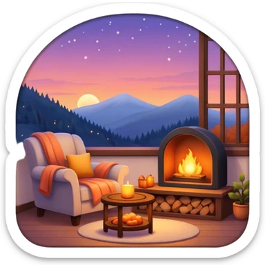 cozy evening  sticker