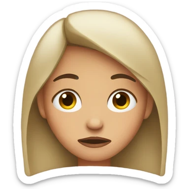 Annoyed girl covering her forehead sticker