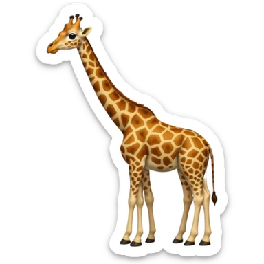 giraffe eating leaves sticker