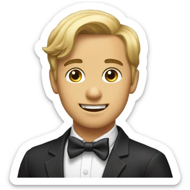 lovely guy whit bow sticker