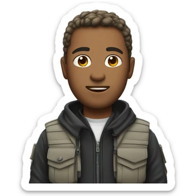 man in bulletproof jacket sticker