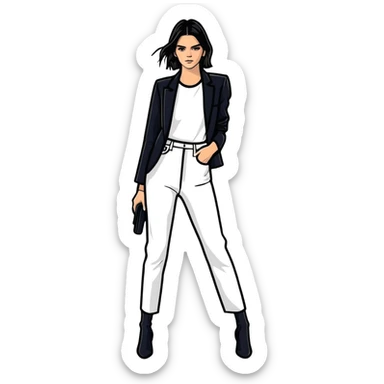 Kendall Jenner, fashion icon, stylish pose sticker