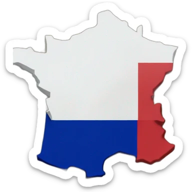 outline of french country on the map filled with the french flag sticker