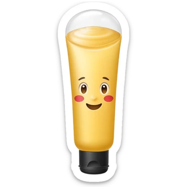 small upright squeeze tube with soft matte finish, gently rounded cap, clean minimalist design, lightly curved flexible plastic body, slightly translucent hinting creamy white product inside, no hand, drop, or branding, apple emoji style, soft lighting, subtle shadows, emoji scale sticker