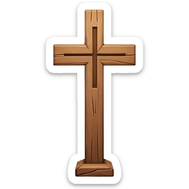 wooden christian cross no base sticker