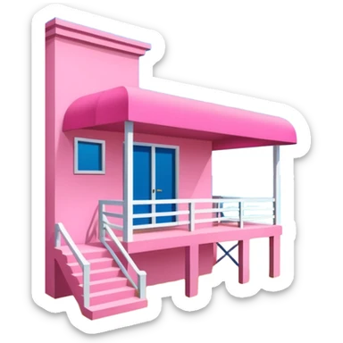 Matisse style pink SPAM art Miami beach landscape sticker