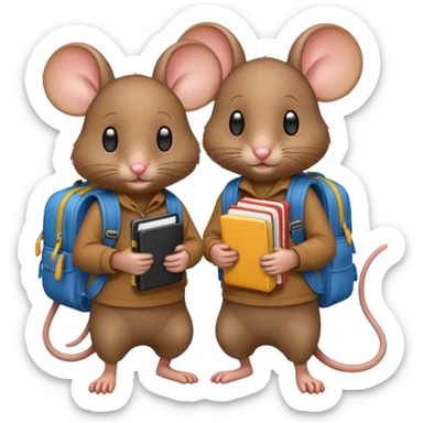 mice with backpacks sticker
