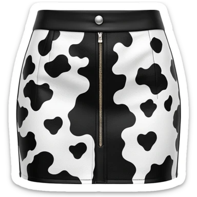 super realistic cow print mini skirt sticker