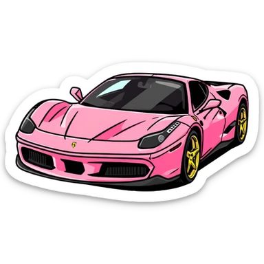 pink gothic Ferrari sticker
