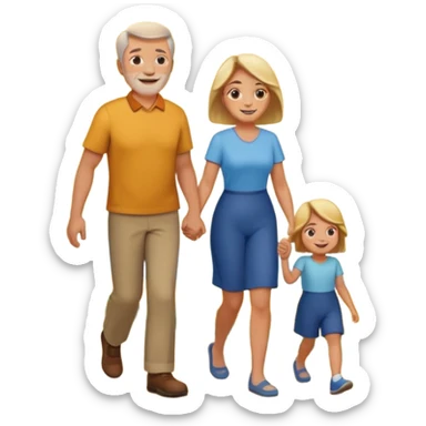 papa y mama caminando hacia el horizonte sticker