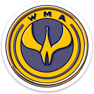 Wu-Tang Clan logo on a gold coin sticker