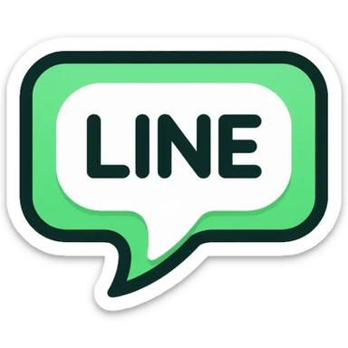 Line messaging app logo, speech bubble with LINE text sticker