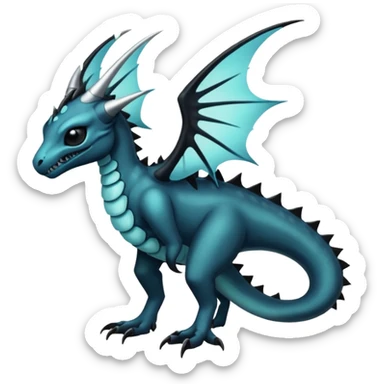 Shiny Dark Edgy  Inteleon-Amaura-Fakémon-hybrid-creature (full body)  sticker