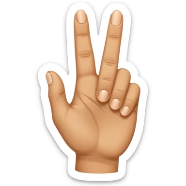 Little finger up and all the others are down with the thumb holding them. sticker