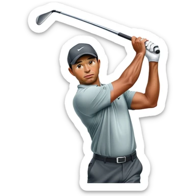 Tiger in golf club sticker