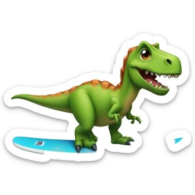 Dinosaur on a surf board  sticker