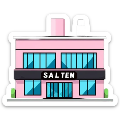 partly pink stylish beauty salon building sticker