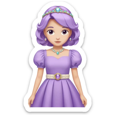 A pastel purple dress with puffed sleeves and gemstone belt.




























 sticker