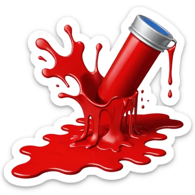 paint splatter, spilled paint, red color. sticker