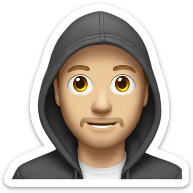 White guy with metallica hoodie sticker