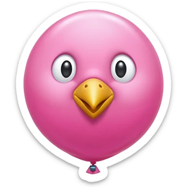 pink  bird balloon sticker
