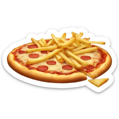 pizza topped with french fries sticker