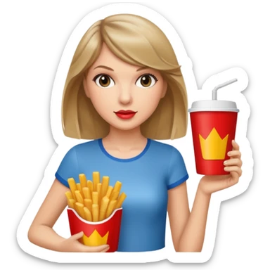 Taylor Swift holding a cup of fries





































 sticker