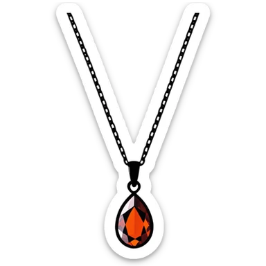 pendant with a gemstone or crystal on a chain sticker